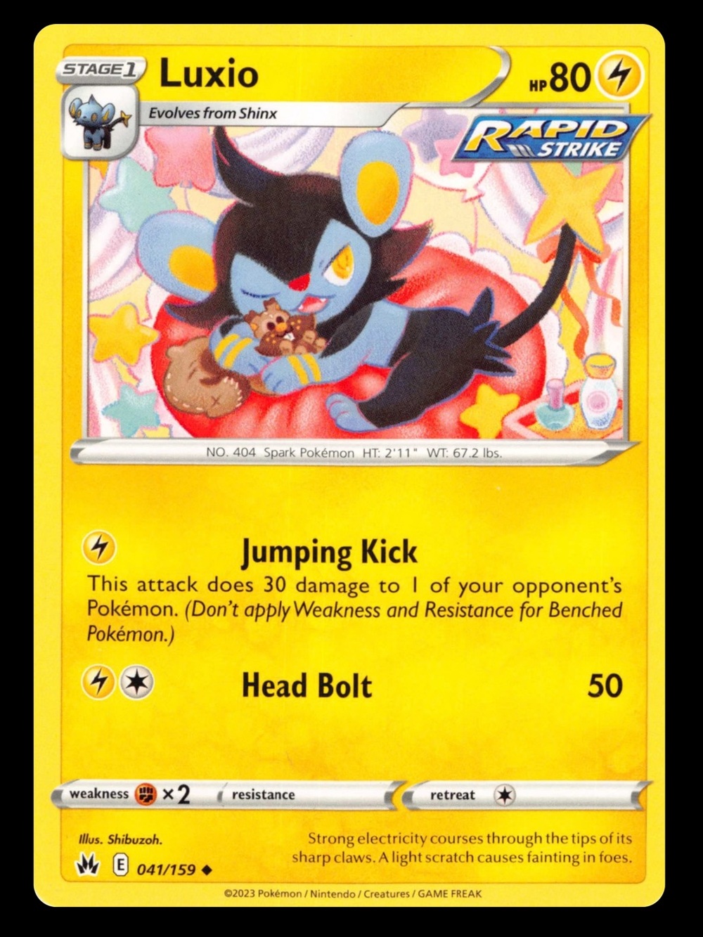 POKEMON CARD TCG - Luxio Crown - Zenith - Uncommon - 041/159